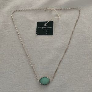Margo Morrison Designer Silver Necklace with a beautiful Chrysoprase pendant
